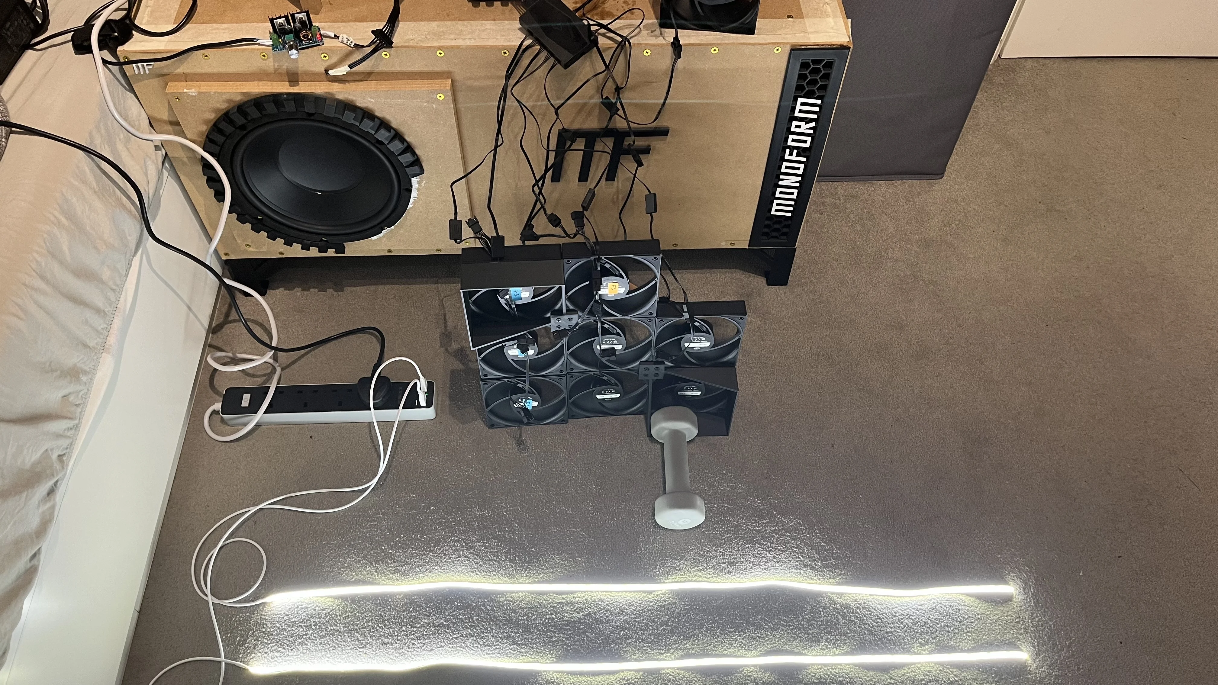 Fan bracket and LED testing